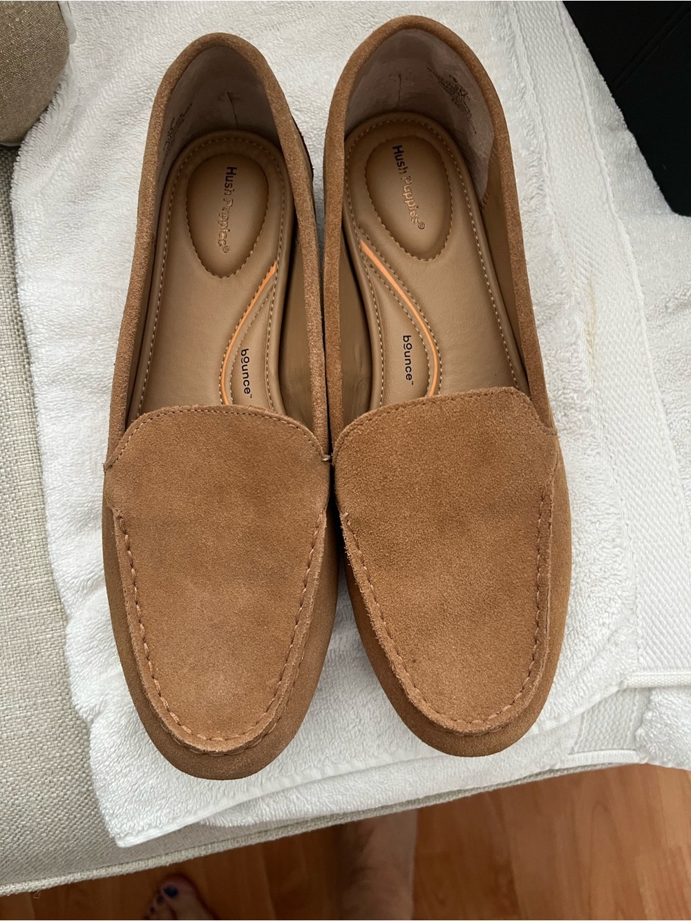 Hush Puppies Women's Brown Suede Loafers - Slip-On Comfort
